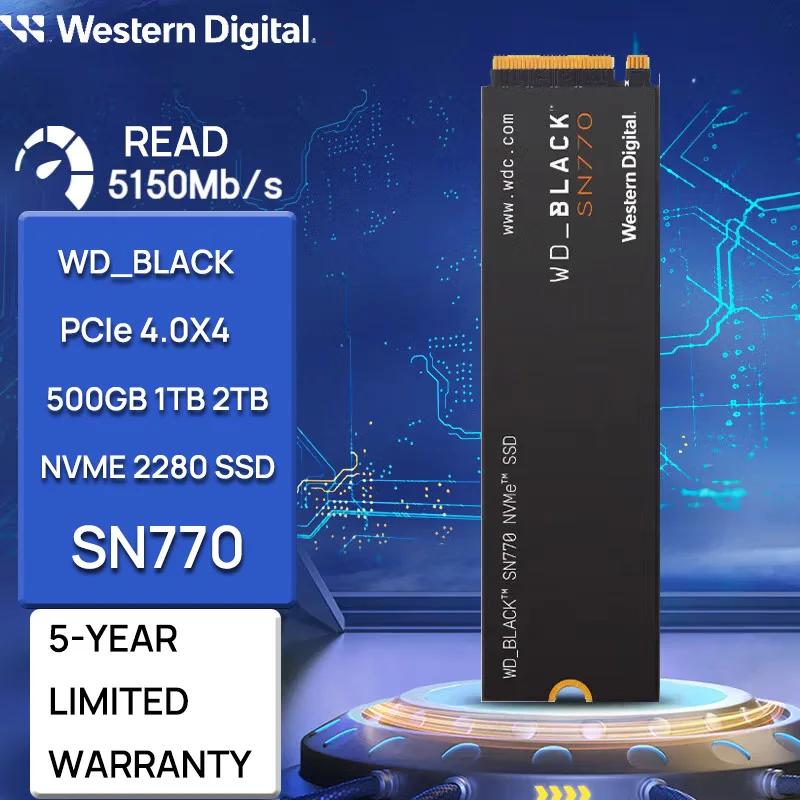   ӿ Ʈ ǻ ̴ PC ƮϿ, WD  SN770, 2TB, 1TB, 5150 MB/S, 500GB NVMe M.2 SSD, PCIe 4.0 2280 SSD